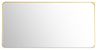 Dazzle Rectangular Bathroom/Vanity LED Lighted Wall Mirror, Brushed Gold, 60"