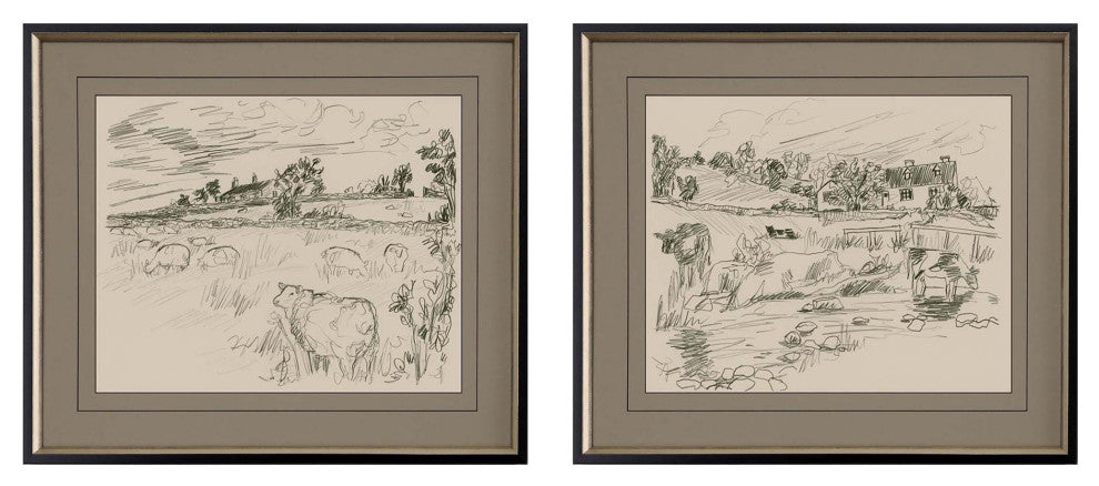 Sepia Scenes I, 2-Piece Set Framed Art