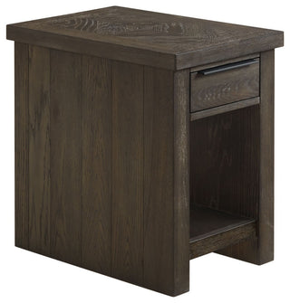 Hearst 16" Wide Chairside Table With Open Shelf, Reclaimed Chevron