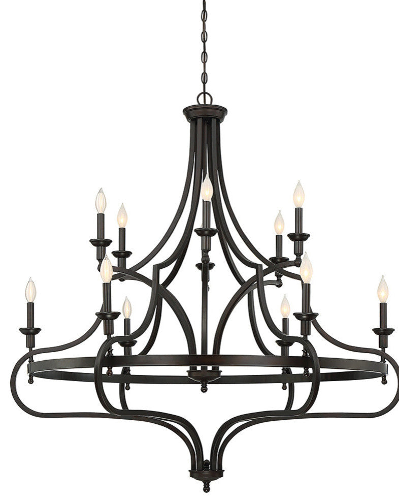 Sheilds 12-Light Chandelier, English Bronze