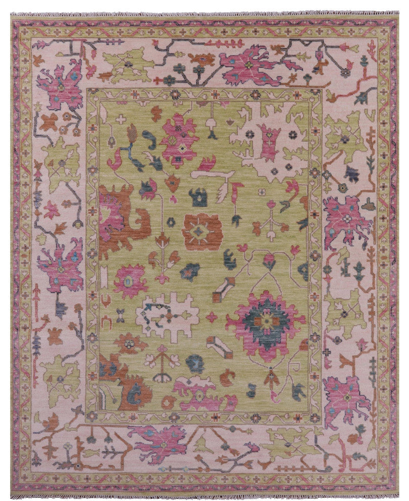 8' 2" X 10' 3" Handmade Turkish Oushak Wool Rug - Q15845