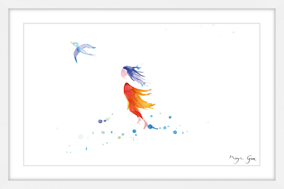 Marmont Hill, "Free Girl" by Maya Gur Framed Painting Print, 36x24