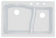 Aversa SilQ Granite 33-in. Drop-in Kitchen Sink with 3 BCD Faucet Holes in White