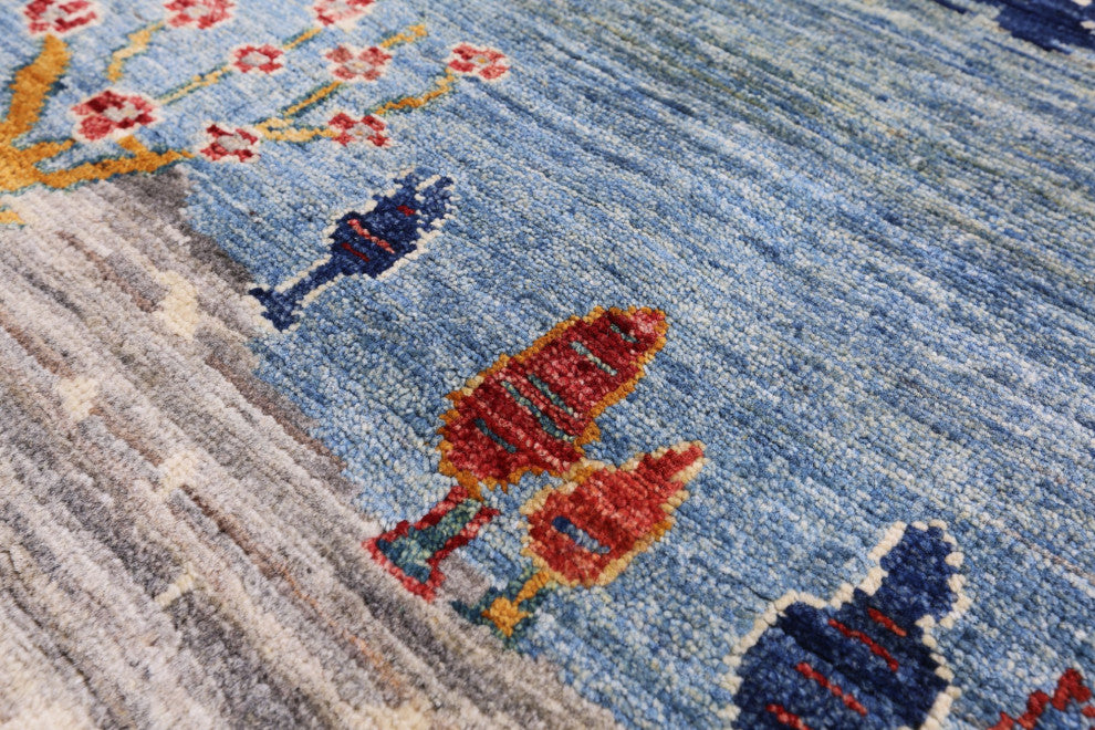 5' 0" X 6' 6" Persian Gabbeh Tribal Hand-Knotted Wool Rug - Q12425