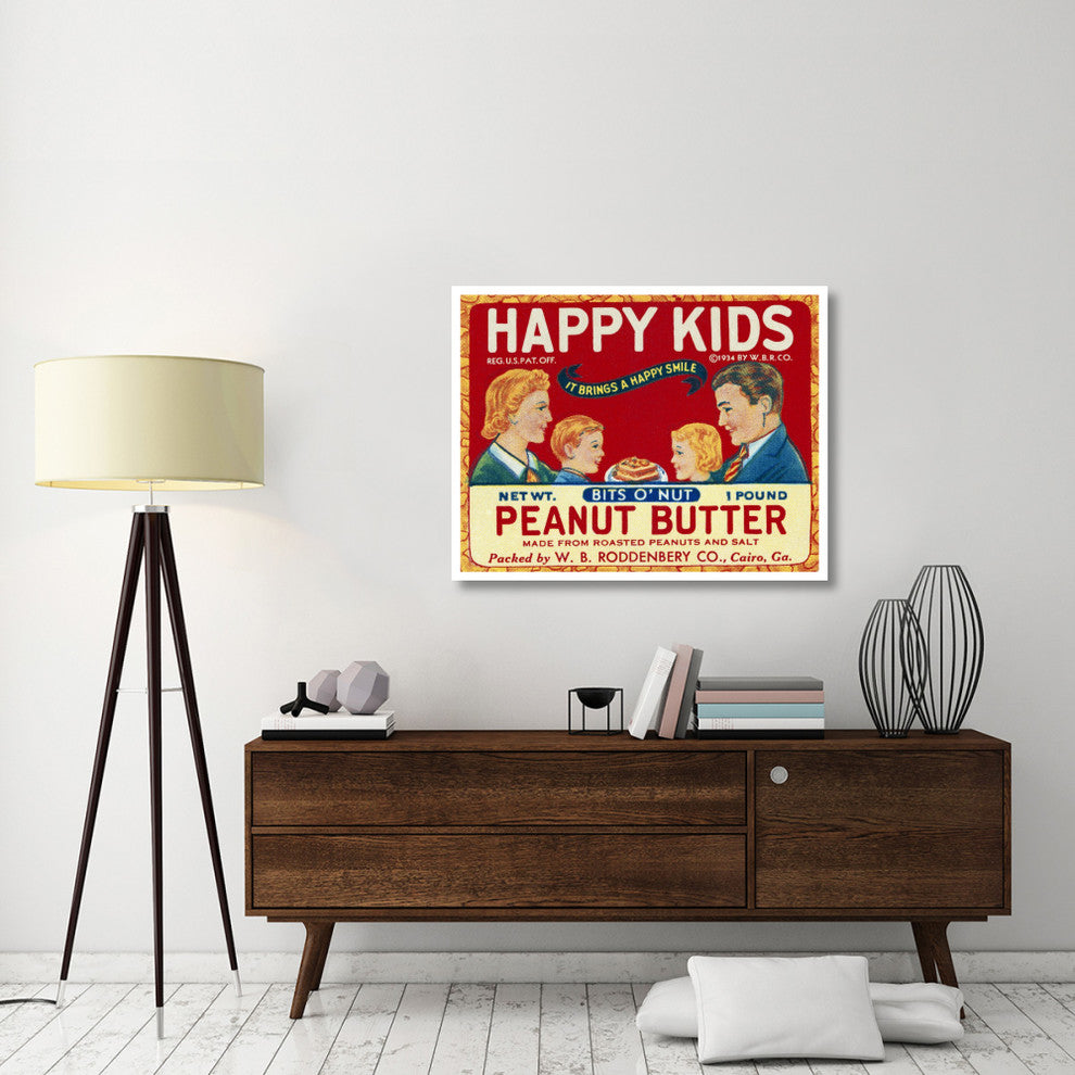 "Happy Kids Bits o' Nut Peanut Butter" Print by Retrolabel, 42"x33"
