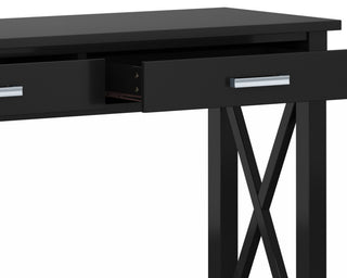 Kitchener Solid Wood 47" Contemporary Console Sofa Table, Black