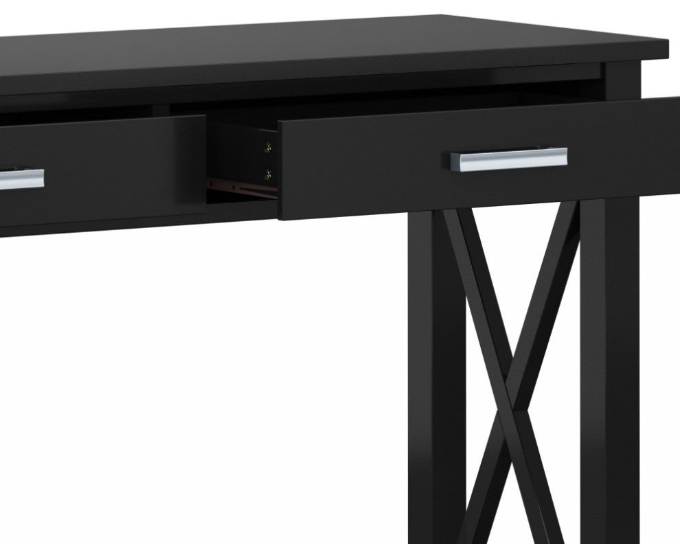 Kitchener Solid Wood 47" Contemporary Console Sofa Table, Black