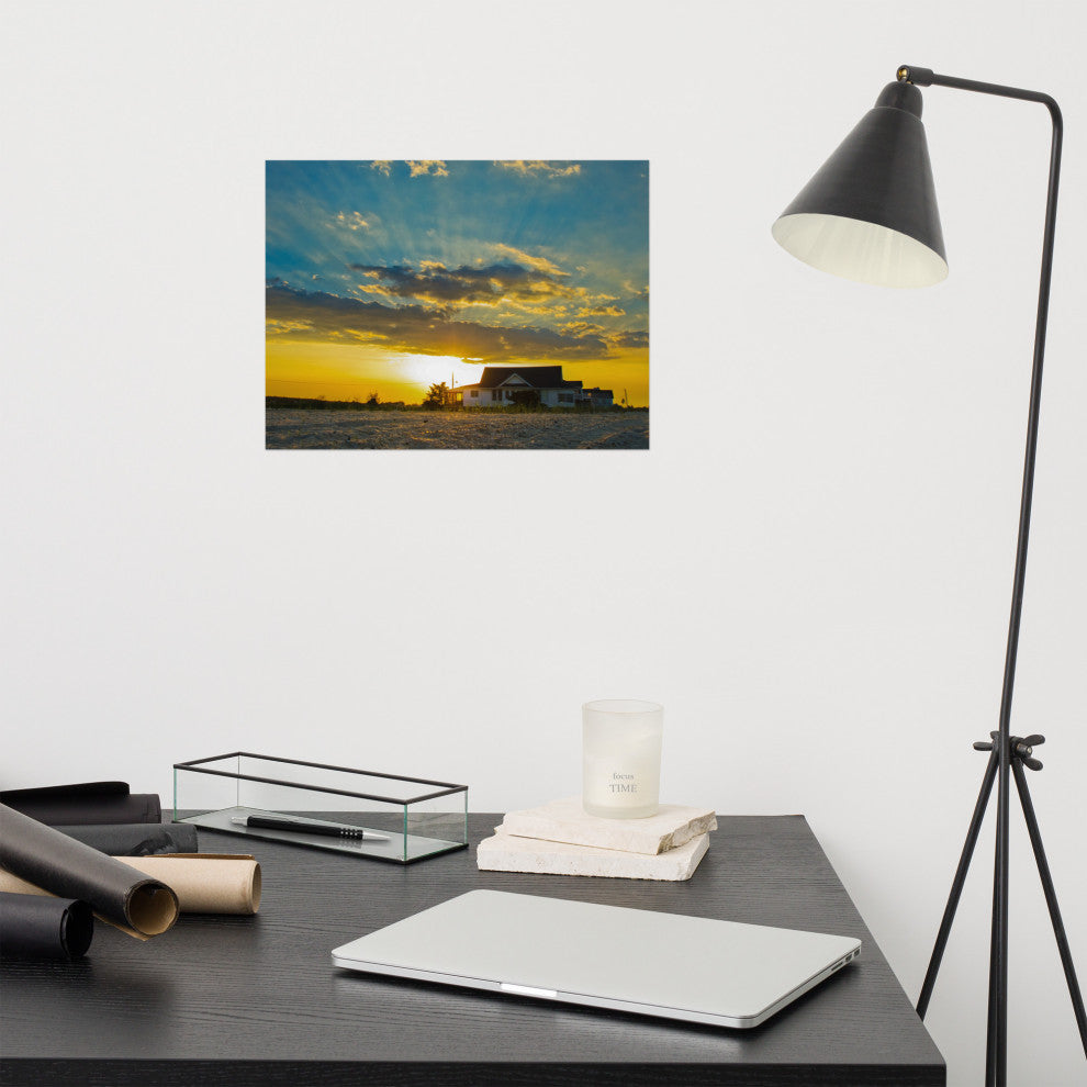 Sunset at Bowers Landscape Photo, Coastal Unframed Wall Art Print, 12" X 16"