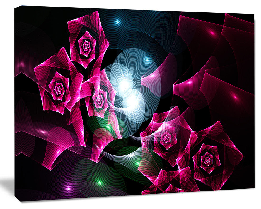 Pink Bouquet of Beautiful Roses, Oversized Abstract Canvas Art Print, 60x40