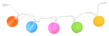 10 Multi-Color Round Chinese Lantern Patio/Garden Novelty Christmas Lights