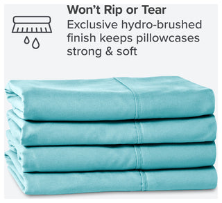 Bare Home Microfiber Pillowcases - Multi-Pack, Aqua, King, Set of 4