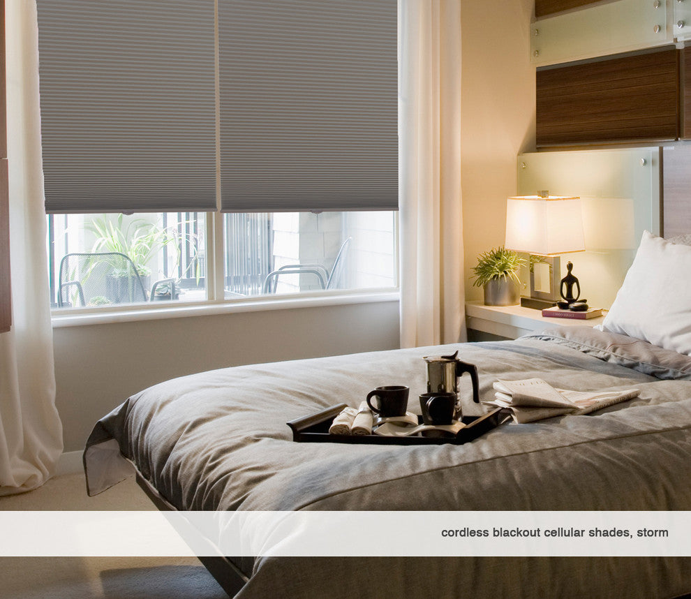 Blackout Cordless Cellular Shades, 52Wx63H, Espresso