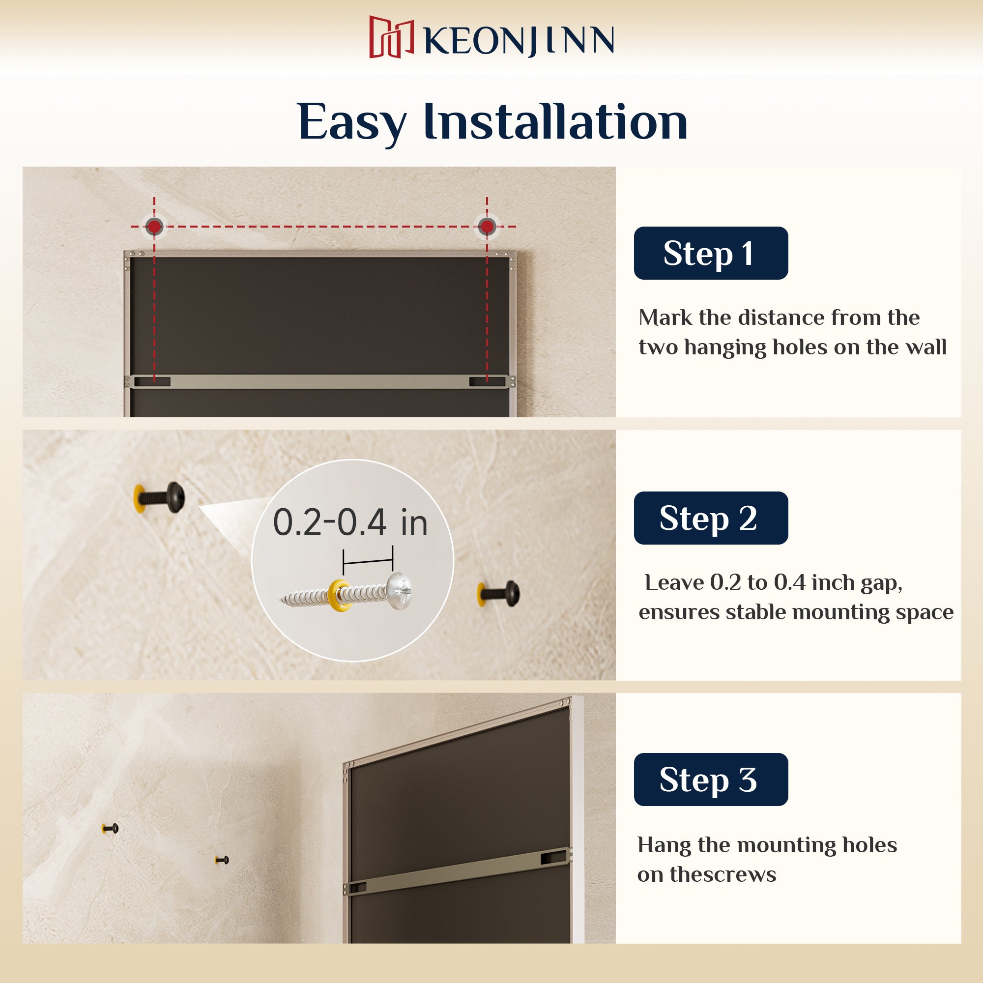 Hollywood Vanity Mirror, Lights,3 Color Lighting Modes, Memory, Gold, 24x32