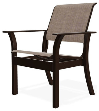 Leeward Sling Stackable Outdoor Dining Chair, Augustine Fennel/Kona