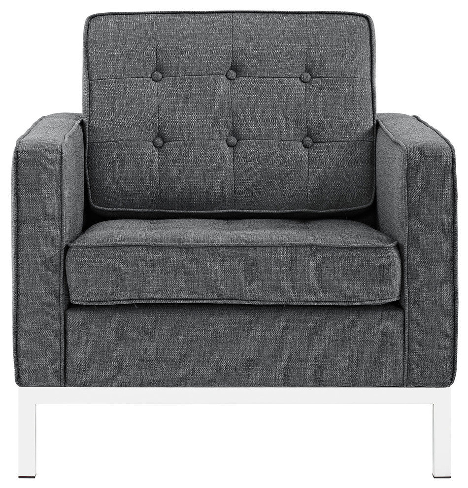 Loft Upholstered Fabric Armchair, Gray