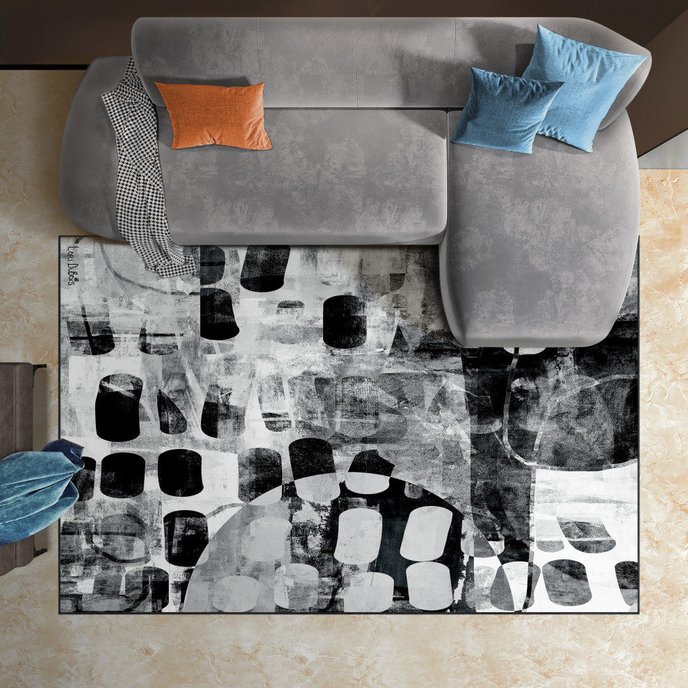 New Territory II Geometric Art Area Rug, 5'x7.5'