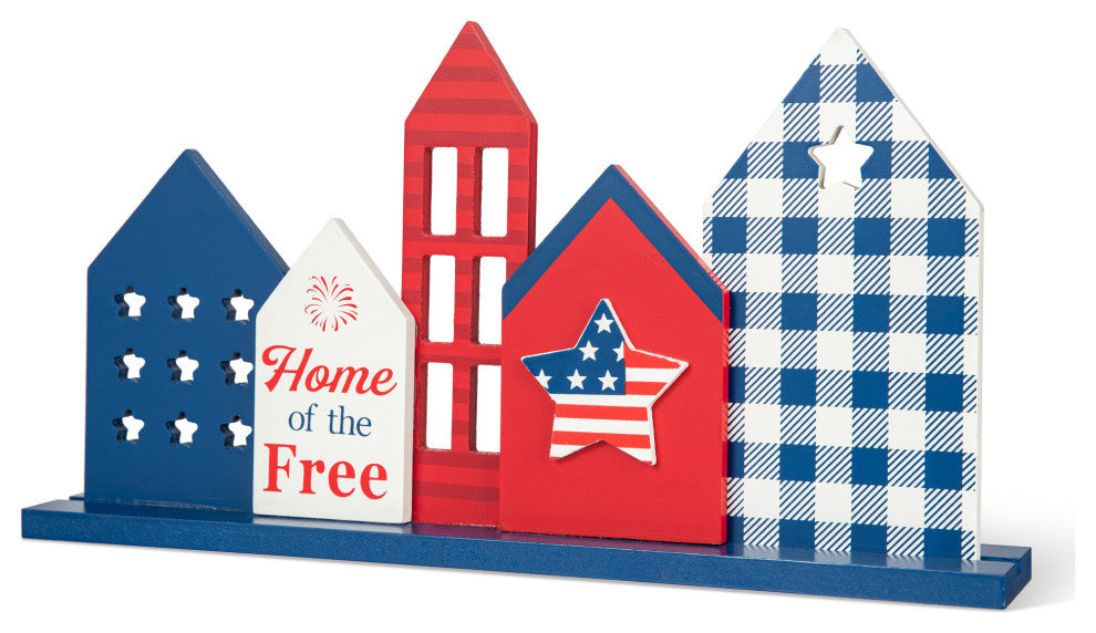 16"L Wooden Patriotic House Table Decor