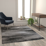 Rylan Collection Abstract Pattern Area Rug-Grey - 5' x 7'