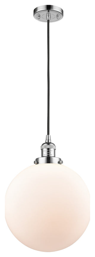 Beacon Mini Pendant, Polished Chrome, Matte White