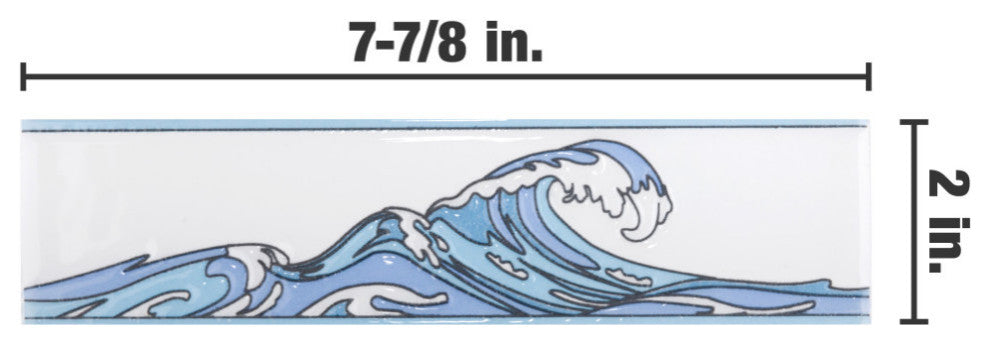 Captain Kanagawa Wave Glacier Blue Ceramic Wall Trim