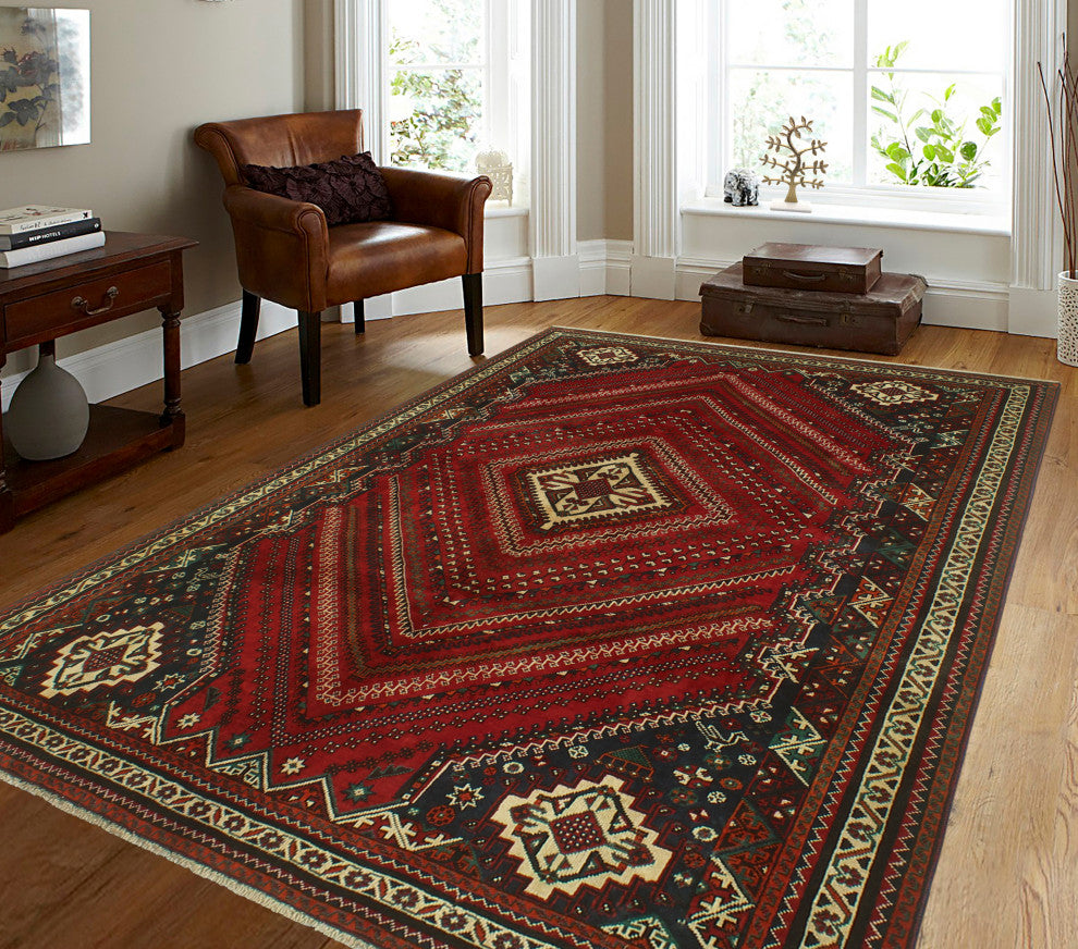 Vintage Distressed Lizabeth Red Rug