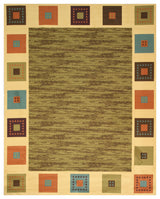Green Transitional Solid Gabbeh Rug, 7'10x9'10