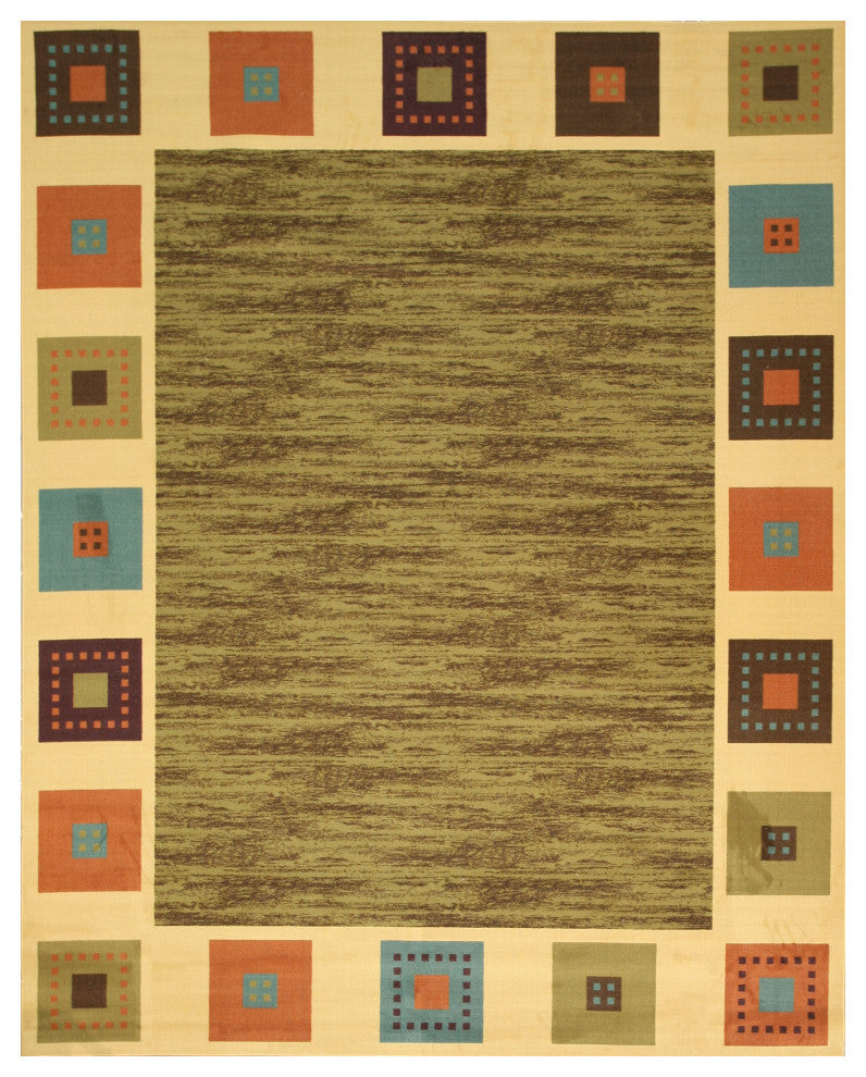 Green Transitional Solid Gabbeh Rug, 7'10x9'10