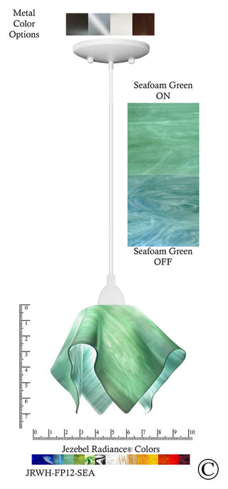 Jezebel Radiance Flame Small Pendant, Seafoam Green