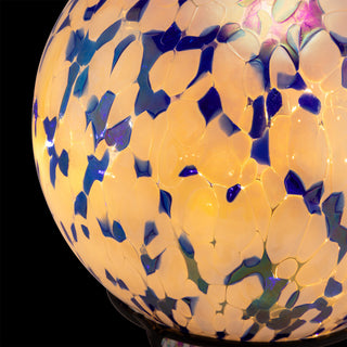 Alpine Blue & White Gazing Globe with LED Lights, 10 Inch Tall