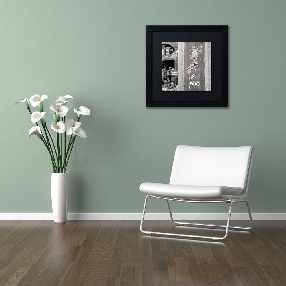 Alan Blaustein ''Il Pane I'' Art, Black Frame, Black Mat, 11x11