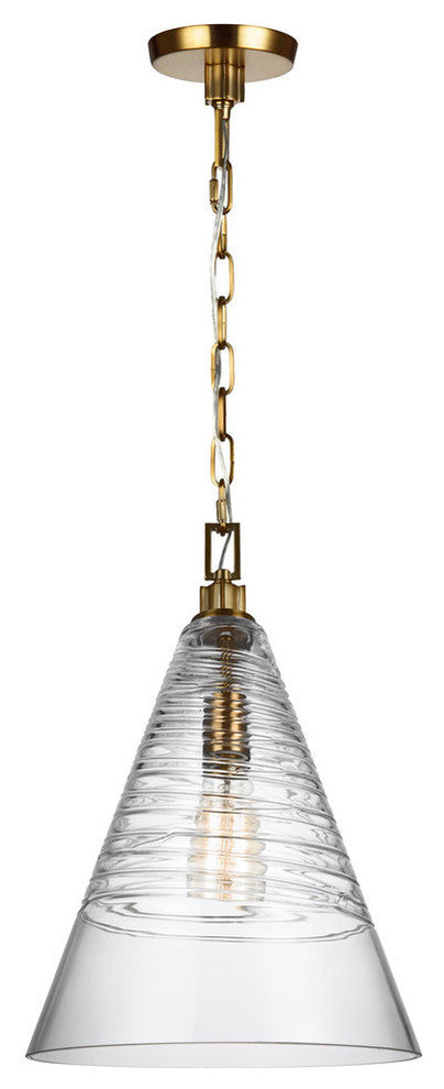 Generation Lighting 1-Light Pendant, Burnished Brass