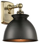 Innovations 516-1W-AB-M14-BK Adirondack 1 Light Sconce, Antique Brass
