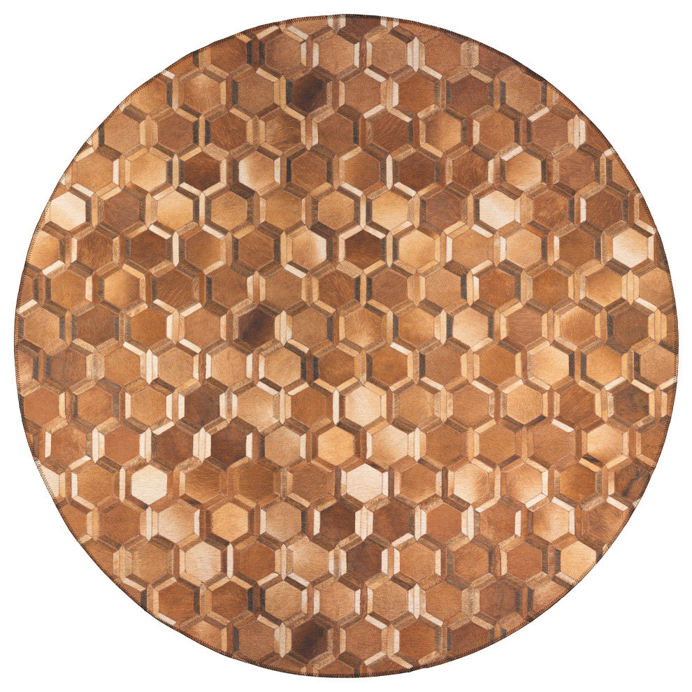 Indoor/Outdoor Stetson SS1 Bison Machine Washable 10' x 10' Round Rug