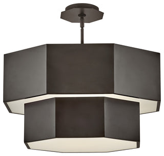 Hinkley Facet Convertible Chandelier, Black Oxide, 22.25"