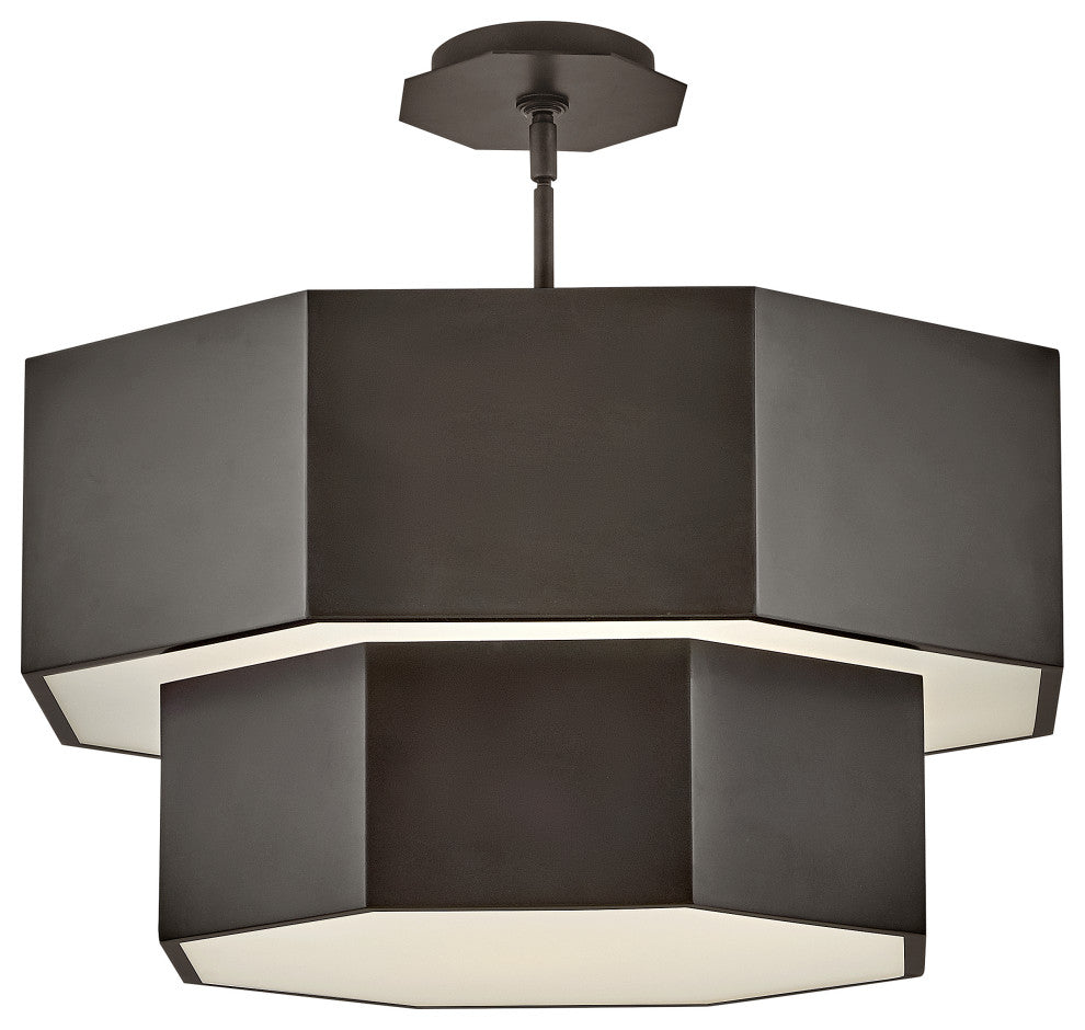 Hinkley Facet Convertible Chandelier, Black Oxide, 22.25"