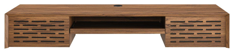 Merit 60" Wall Mount Wood Office Desk, Walnut