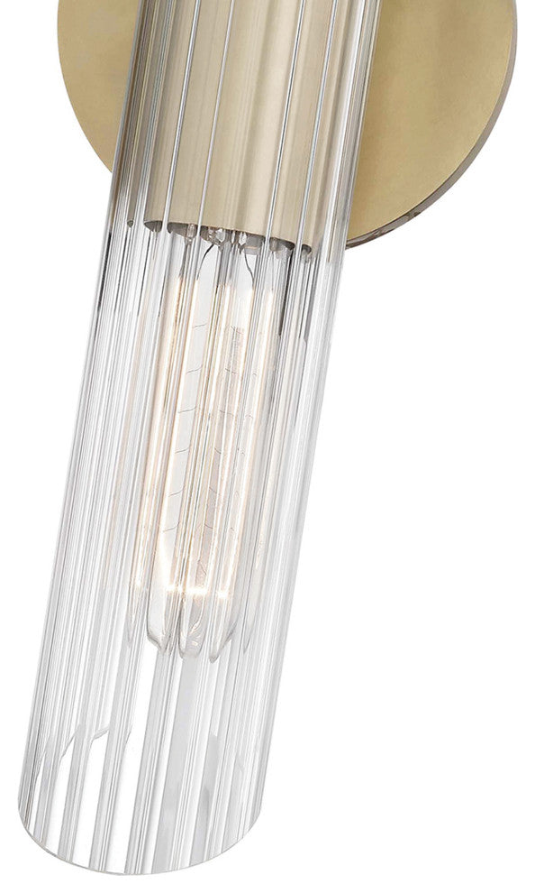 Cecily 2-Light Small Wall Sconce, Clear Glass, Finish: Aged Brass