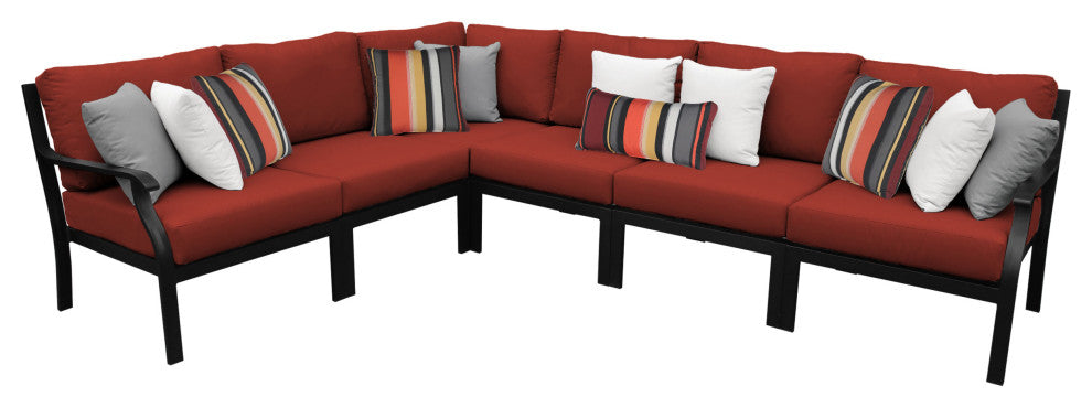 Kathy Ireland Madison Ave. 6 Piece Aluminum Patio Furniture Set, Cinnamon