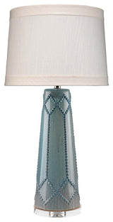 Hobnail Table Lamp, Teal Ceramic