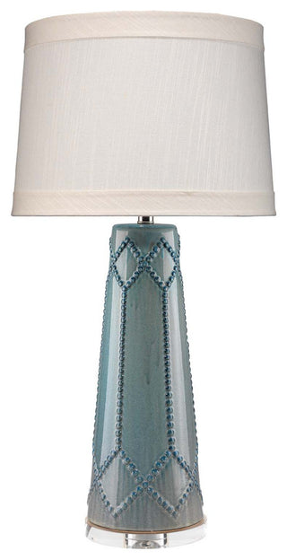 Hobnail Table Lamp, Teal Ceramic