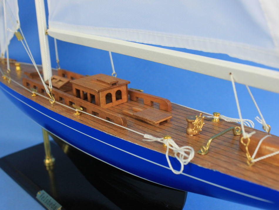 Wooden Velsheda Model Sailboat Decoration, 35"