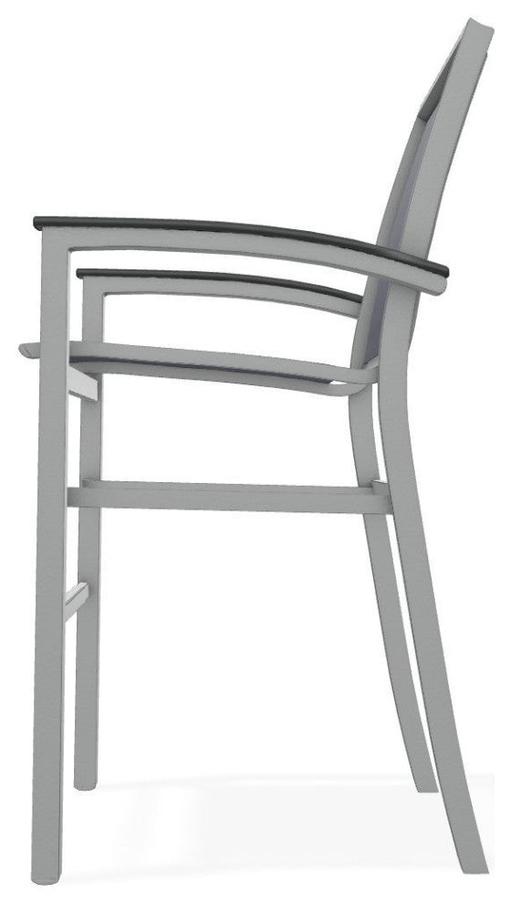 Bazza Sling Bar Height Stackable Outdoor Stool, Collect Indigo/Graphite