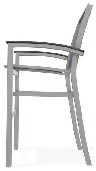 Bazza Sling Bar Height Stackable Outdoor Stool, Collect Indigo/Graphite