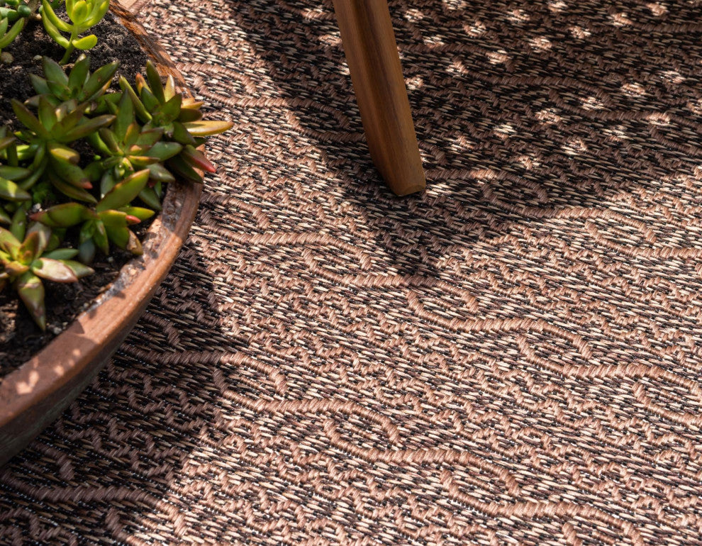 Rug Unique Loom Outdoor Modern Brown Rectangular 2' 2 x 3' 0
