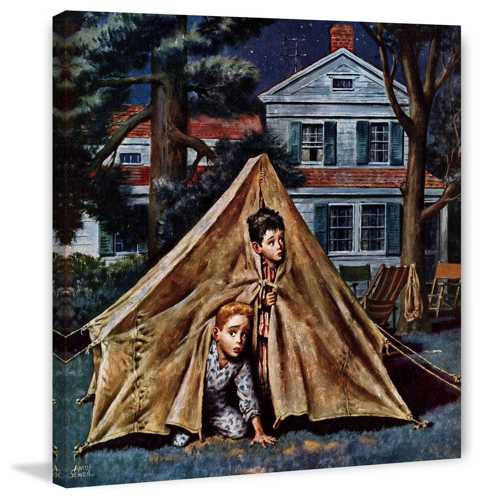"Backyard Campers" Painting Print on Canvas by Amos Sewell