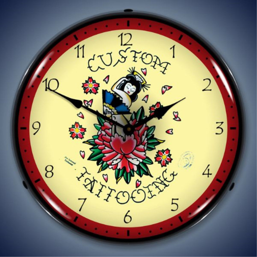 711166 Tattoo Rose Clock