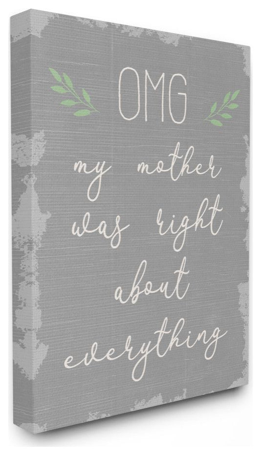 OMG Mom is Right Funny Family Phrase Text Slang ,1pc, each 30 x 40