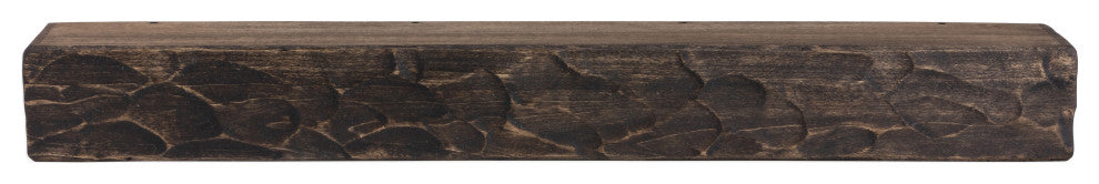 Rough Hewn Fireplace Shelf Mantel, Dark Chocolate Oak, 60"
