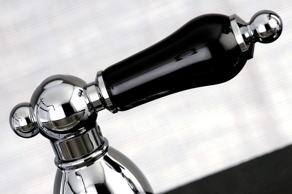 Kingston Brass Widespread Kitchen Faucet With Brass Sprayer, Polished Chrome