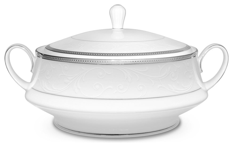 Noritake Regina Platinum Covered Vegetable Bowl